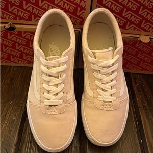 Vans canvas/ Suede Birch and White Skate shoes W size 9